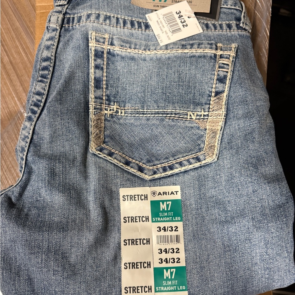 Ariat Men's Light Blue Slim Fit Jeans 34/32